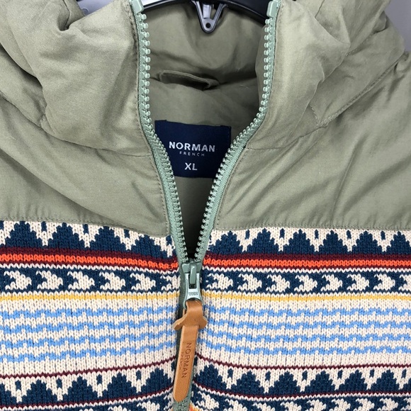 Norman French Olive Green Puffer Vest - Picture 5 of 6